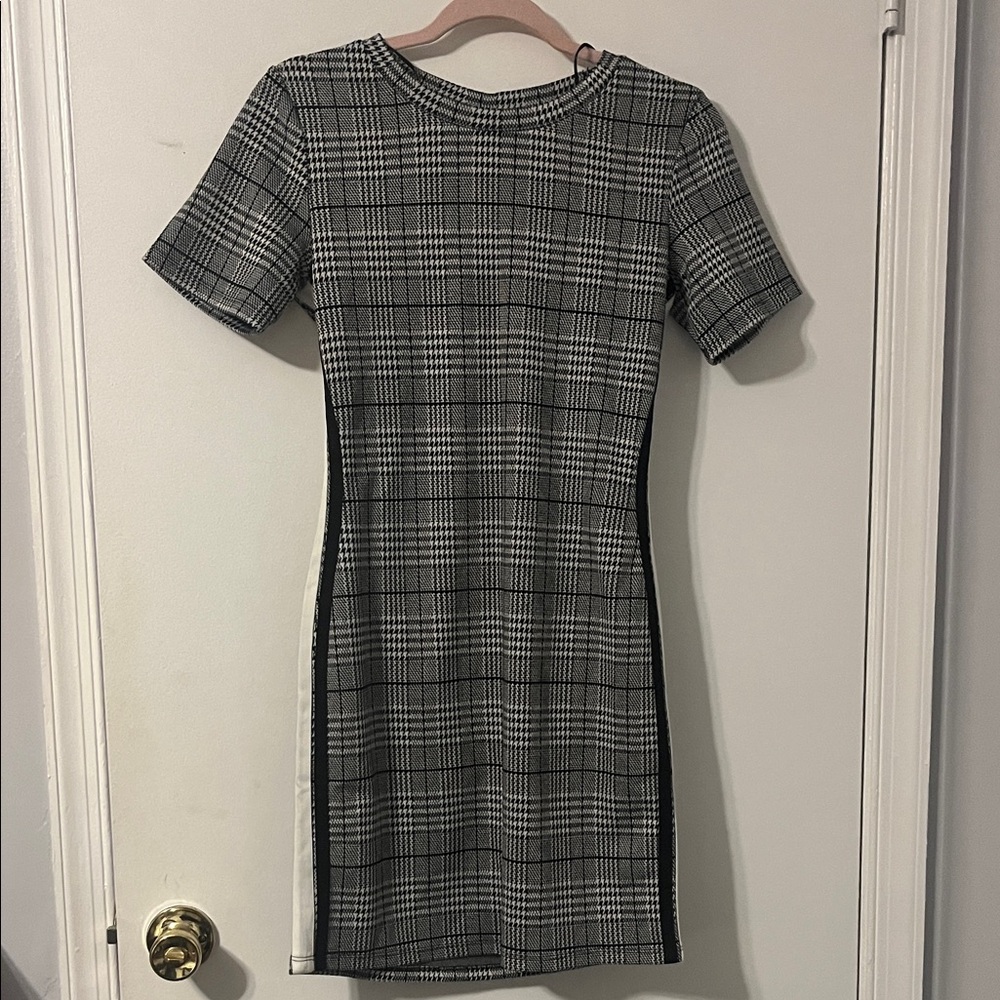 H&M Black and White Checkered girls Mini Dress